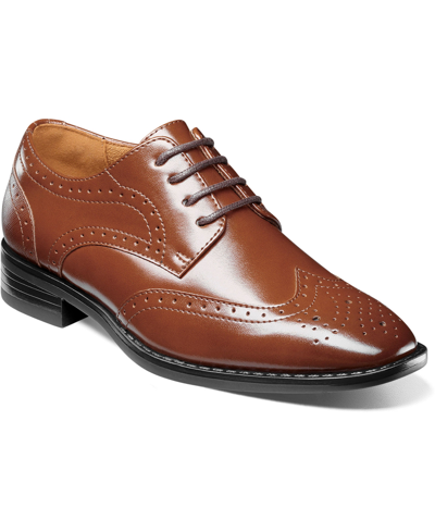 Shop Stacy Adams Little Boys Kaine Jr. Wingtip Oxford Shoes In Brown