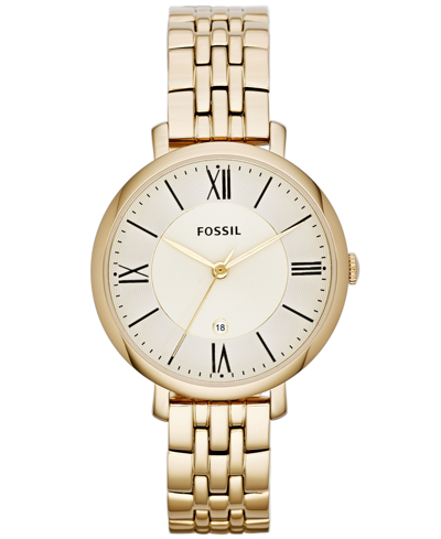 Shop Fossil Jacqueline Gold-tone Stainless Steel Watch 36mm In White
