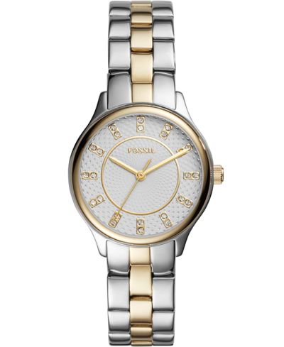 Shop Fossil Women's Modern Sophisticate Three Hand Two Tone Stainless Steel Watch 30mm In Multi