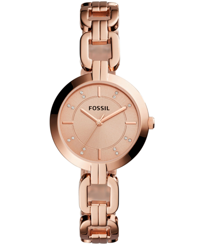 Shop Fossil Women's Kerrigan Three Hand Rose Gold Stainless Steel Watch 32mm