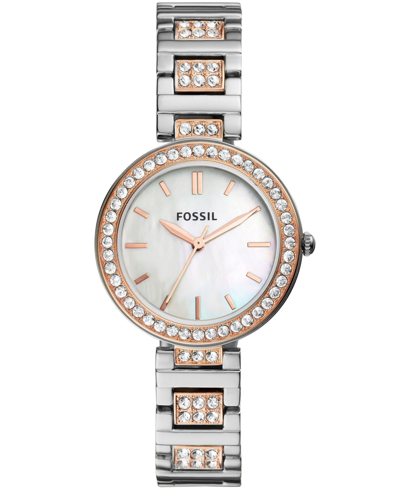 Shop Fossil Women's Karli Three Hand Two Tone Stainless Steel Watch 34mm In Multi