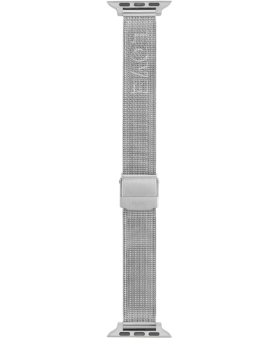 Shop Fossil Silver-tone Stainless Steel Mesh Band For Apple Watch, 38, 40, 41mm