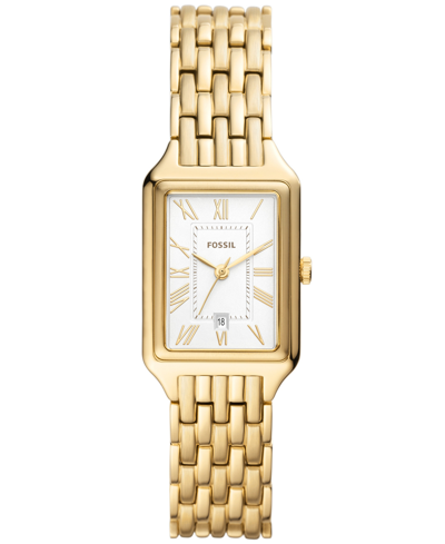 Shop Fossil Women's Raquel Gold-tone Stainless Steel Bracelet Watch, 23mm