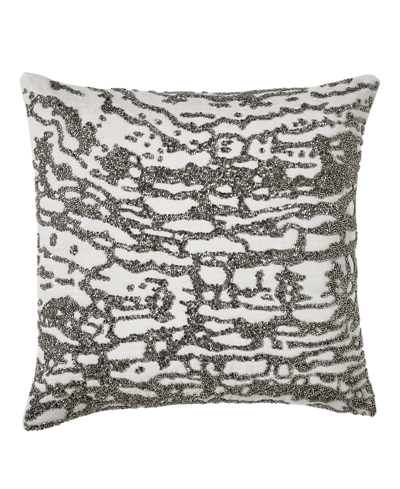 Shop Donna Karan Collection Luna Beaded Decorative Pillow Bedding In Silver