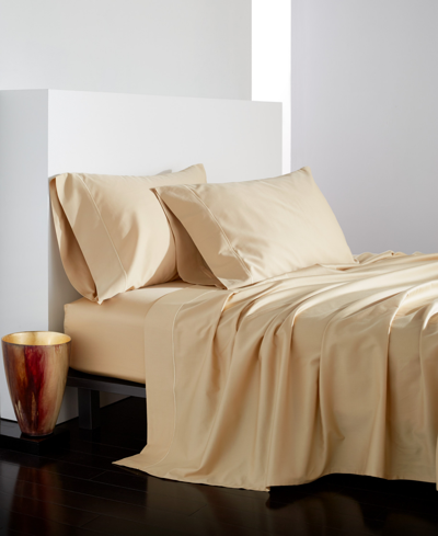 Shop Donna Karan Collection Silk Indulgence Queen Fitted Sheet Bedding In Gold