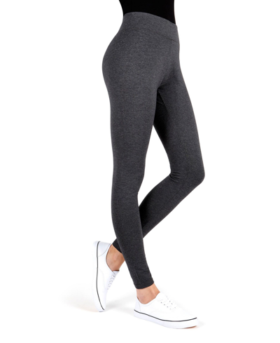 Shop Memoi Women's Basic Cotton Leggings In Gray