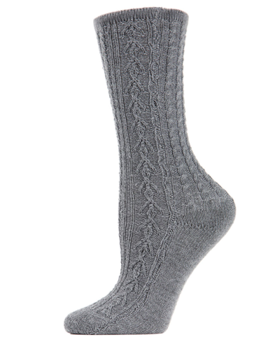 Shop Memoi Classic Day Knit Women's Crew Socks In Gray