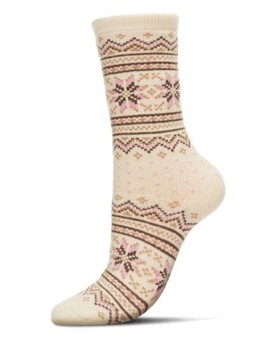 Shop Memoi Women's Fairisle Cashmere Crew Socks In Multi
