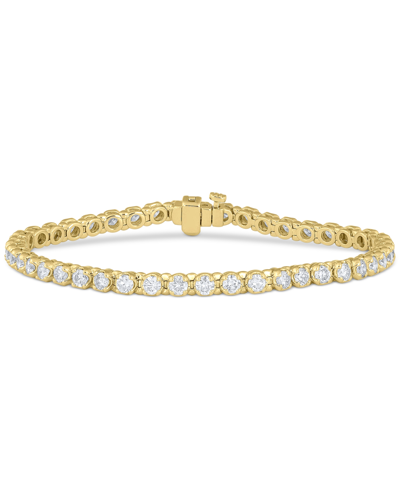 Shop Macy's Diamond Tennis Bracelet (5 Ct. T.w.) In 10k Gold