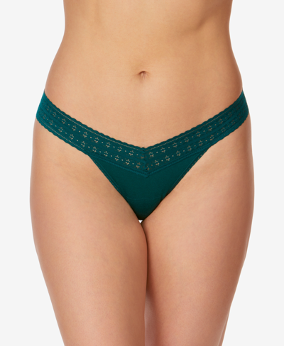 Shop Hanky Panky Women's One Size Dream Low Rise Thong Underwear In Green