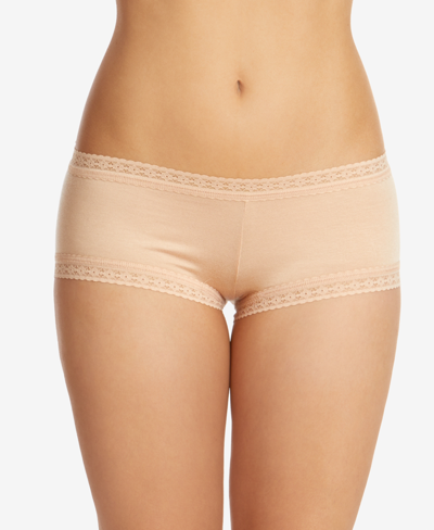 Shop Hanky Panky Women's Dream Lace-trim Boyshort Underwear In Tan/beige