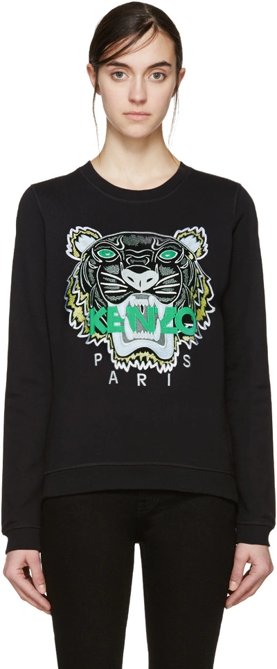 Shop Kenzo Black Tiger Pullover