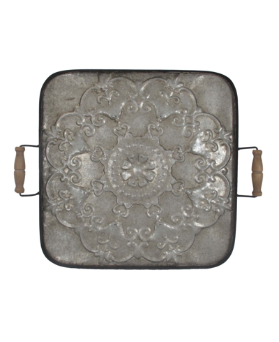 Shop Ab Home Fabius Square Tray In Tan/beige