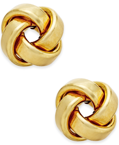 Shop Italian Gold Love Knot Stud Earrings In 14k Gold Or White Gold