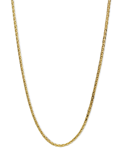Shop Macy's 14k Gold Necklace, 20" Diamond Cut Wheat Chain (9/10mm) In Yellow