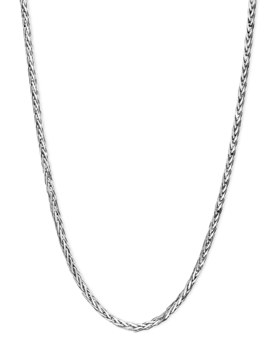 Shop Macy's 14k White Gold Necklace, 16" Diamond Cut Wheat Chain (9/10mm)