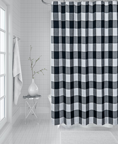 Shop Dainty Home Imperial Checkered Shower Curtain, 70" W X 72" L Bedding In Blue