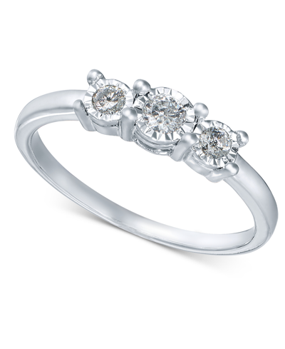 Shop Promised Love Diamond 3-stone Promise Ring In 10k White Gold (1/4 Ct. T.w.)