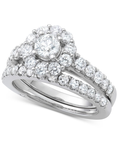 Shop Marchesa Certified Diamond Bridal Set (2 Ct. T.w.) In 18k Gold, White Gold Or Rose Gold, Created For Macy's