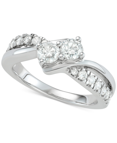 Shop Two Souls, One Love Diamond Two-stone Diamond Engagement Ring (1 Ct. T.w.) In 14k White Gold