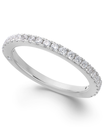 Shop Marchesa Diamond Wedding Band By  In 18k White Gold (3/8 Ct. T.w.), Created For Macy's