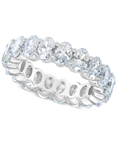 Shop Macy's Diamond (6 Ct. T.w.) Oval Eternity Band In 14k White Gold