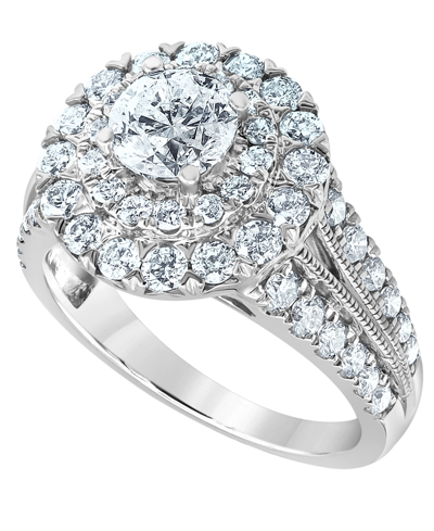 Shop Macy's Diamond Engagement Ring (2 1/2 Ct. T.w.) In 14k White Gold