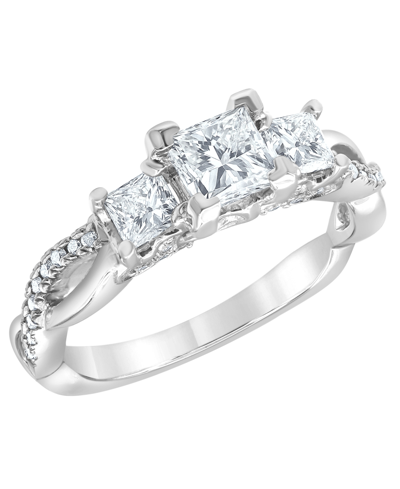Shop Macy's Diamond Engagement Ring (1 1/5 Ct. T.w.) In 14k White Gold