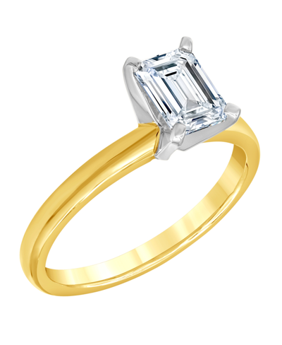 Shop Macy's Diamond Emerald-cut Solitaire Engagement Ring (1 Ct. T.w.) In 14k White Or Yellow Gold
