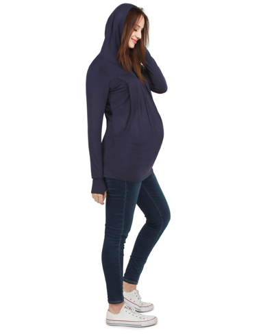Shop Savi Mom Freya Maternity Hoodie In Blue