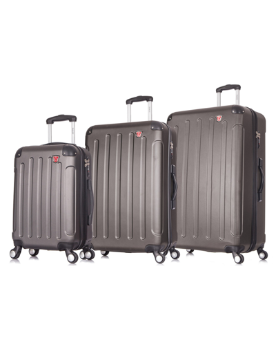 Shop Dukap Intely 3-pc. Hardside Tech Luggage Set In Gray