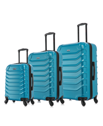 Shop Inusa Endurance Lightweight Hardside Spinner Luggage Set, 3 Piece In Green