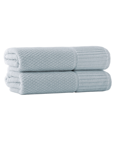 Shop Enchante Home Timaru 2-pc. Bath Towels Turkish Cotton Towel Set Bedding In Blue
