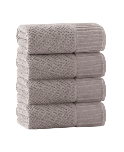 Shop Enchante Home Timaru 4-pc. Bath Towels Turkish Cotton Towel Set Bedding In Tan/beige