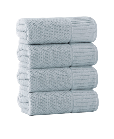 Shop Enchante Home Timaru 4-pc. Bath Towels Turkish Cotton Towel Set Bedding In Blue