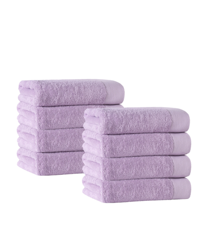 Shop Enchante Home Signature 8-pc. Hand Towels Turkish Cotton Towel Set Bedding In Purple