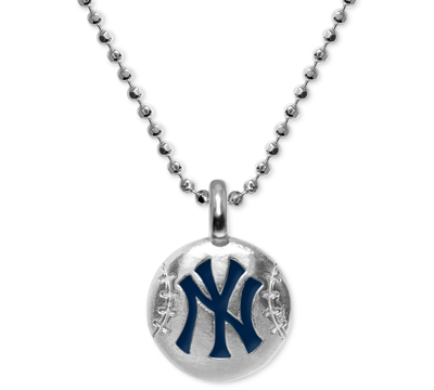 Shop Alex Woo New York Yankees 16" Pendant Necklace In Sterling Silver