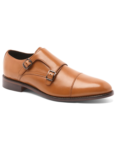 Shop Anthony Veer Men's Roosevelt Ii Double Monk Strap Goodyear Welt Dress Shoe Men's Shoes In Brown