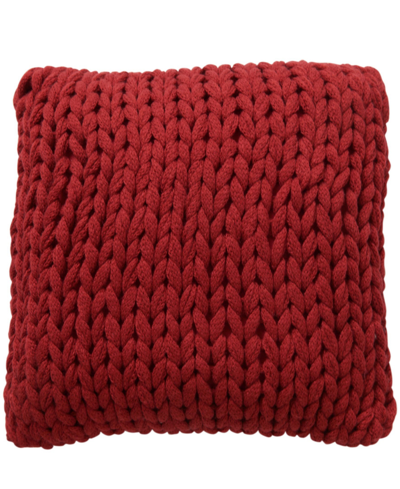 Shop Cheer Collection Knitted Throw Pillow, 18" L X 18" W In Red