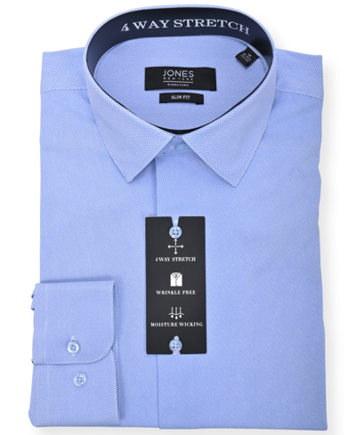 Shop Jones New York Men's Della Robia Printed Fashion Dress Shirt In Blue