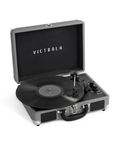 Shop Victrola Journey Bluetooth Suitcase Record Player With 3-speed Turntable In Gray
