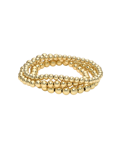 Shop Zoe Lev Bead Stack 14k Yellow Gold Plated Sterling Silver Bracelet Set Of 3