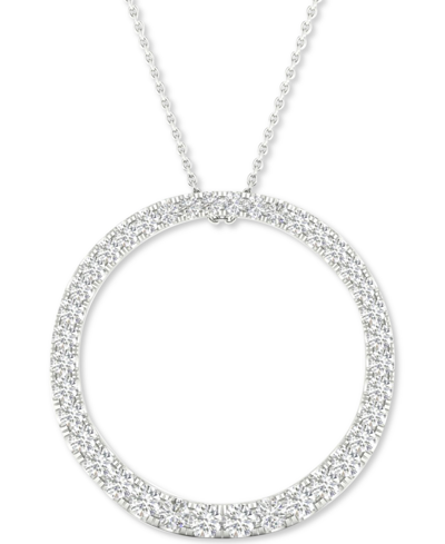 Shop Forever Grown Diamonds Lab-created Diamond Circle Pendant Necklace (1/2 Ct. T.w.) In Sterling Silver, 16" + 2" Extender In Gold