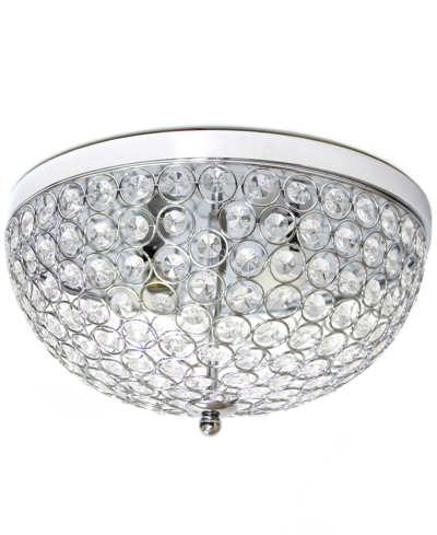 Shop Lalia Home Crystal Glam 2 Light Ceiling Flush Mount In Silver