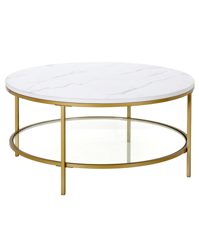 Shop Hudson & Canal Sivil 36" Round Coffee Table In Gold