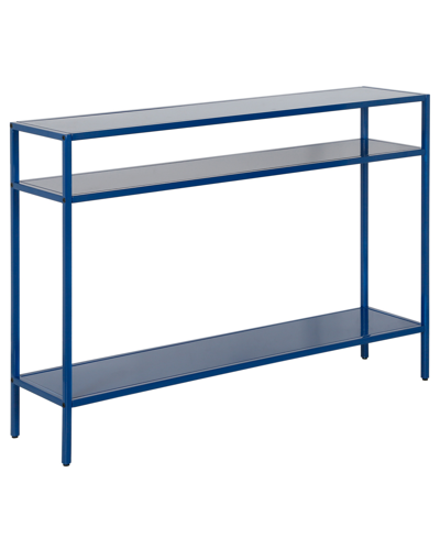 Shop Hudson & Canal Ricardo 42" Console Table With Shelves In Blue