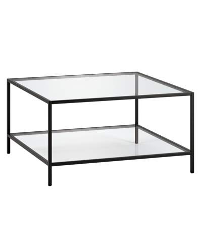 Shop Hudson & Canal Sivil 32" Square Coffee Table With Shelf In Black