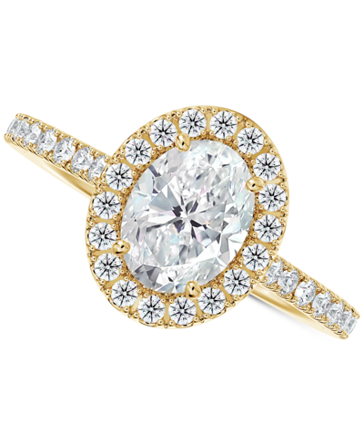 Shop De Beers Forevermark Portfolio By  Diamond Oval Halo Engagement Ring (1 Ct. T.w.) In 14k Gold
