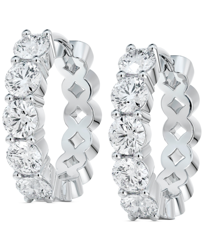 Shop De Beers Forevermark Portfolio By  Diamond Extra Small Hoop Earrings (3/4 Ct. T.w.) In 14k White Gold