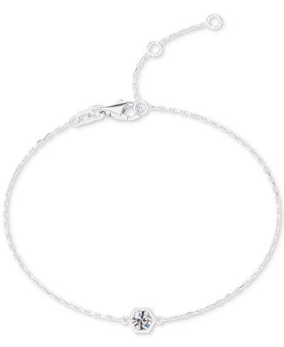 Shop De Beers Forevermark Portfolio By  Diamond Honeycomb Solitaire Chain Bracelet (1/5 Ct. T.w.) In 14k W In Gold